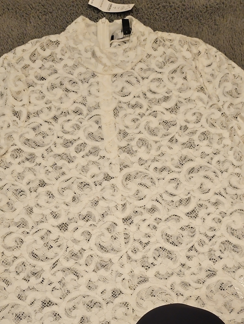 White House Black Market Lace High-Neck Blouse